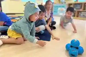 TK students doing hands-on activities at Garden Grove Montessori