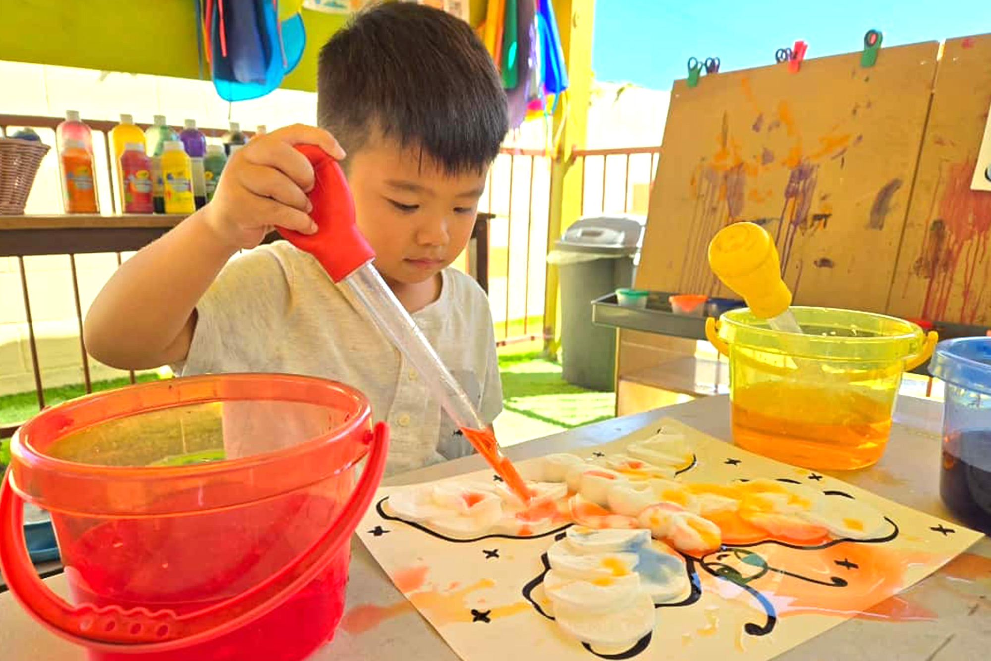 Creative Outdoor Art activities at Anaheim preschool